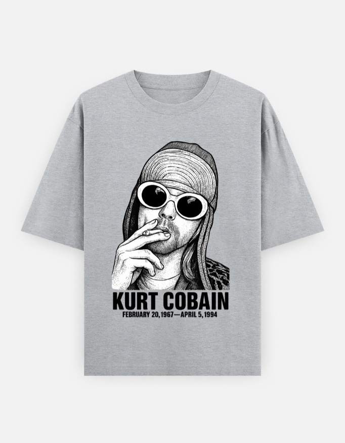Kurt Cobain Heavyweight Classic Oversized Tee